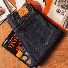 Men's Jeans 2000T-0002 Read Description! Red Tornado Raw Indigo Selvage Unwashed Denim Pants Unsanforized Brass Buckle Jean 14oz 240423