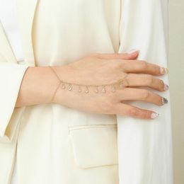 Link Bracelets CHENGXUN Crystal Zircon Bracelet Ring For Women Girls Simple Hand Harness Bangles Pendant