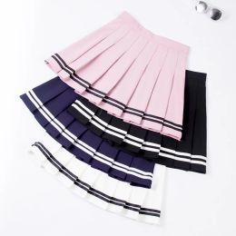 Skorts Girls 2019 Tennis Skirt Fashion Mini Pleated Dance Skirt Student Baseball Skirt Uniform Striped Tennis Skirt High Waist Sport