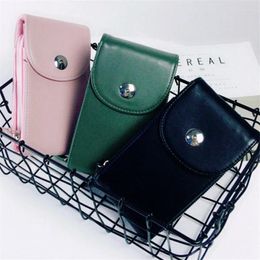 Bag Mini Vertical Mobile Phone Package Korean Retro Female Zipper Shoulder Crossbody Leather Small Square Bolso Mujer