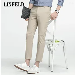 Men's Pants LINFELD Casual Cotton Mens Trouser Solid Colour Slim Fit Fashion Spring Autumn High Quality Classic Business Pant