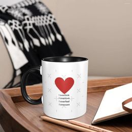 Mugs I Overthink Overlove Overfeel Coffee Kawaii One Size Four Seasons Practical Cups Decorative