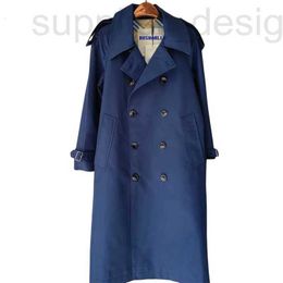 Damengrabenmäntel Designer Royal Sister Temperament Pendelgürtel Dekoration Windbrecher 2024 Spring Neue Feste Farbe Lose Fashion Double Breasted Coat 12ZG