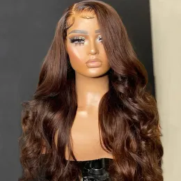 Wigs Chocolate Brown Body Wave Lace Frontal Wigs Orange Ginger Human Hair Wigs Brazilian Remy 13x5 HD Lace Glueless Wig For Women