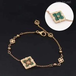 Designer Buccellati Bracelet Top Four Leaf Grass Italian Diamond Brushed Luxury Necklace Bracelet Collar Chain Can Be Double Sided Fashion Bracelet for Women 3871