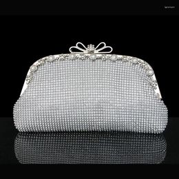 Evening Bags Diamonds Women 2024 Fashion Clutch Brand Designer Crystal Handbags Color Luxury Wedding Party Chain Bag