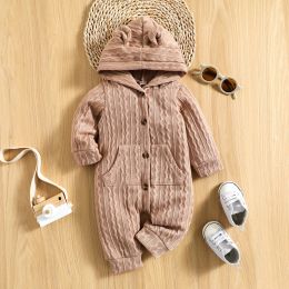 One-Pieces Citgeett Autumn Infant Baby Girls Boys Fall Romper Casual Long Sleeve Knit Jumpsuit Hoodie Clothes
