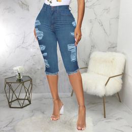 Women's Jeans Streetwear Denim For Women High Waisted Insert Pockets Sexy Personality Ripped Loose Straight Woman Clothing