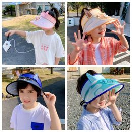 Berets Rechargeable Fan Sun Hat Portable Foldable Visor Multi-function Wide Brim Fishing Children