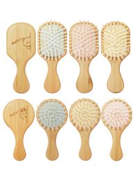 Toys Cute Cat Hair Brush Nature Wooden AntiStatic Detangle Brush Hair Scalp Massage Comb Air Cushion Styling Tools for Child Girls