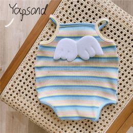 One-Pieces Newborn Striped Romper Baby Girls Candy Color Bodysuit Infant Sling Vest Wearing Summer Clothes New Child Fashion Tops Clothes