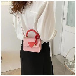 Drawstring Pu Leather Crossbody Bag Fashion All-match Length Adjustable Waist Love Handbag Women Girls