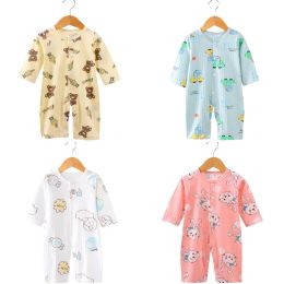 One-Pieces 2023 New Autumn Baby Jumpsuit Cotton Longsleeved Folio Climbing Clothing Boys Girls Pyjamas Baby Romper Kids Loose Jumpsuits