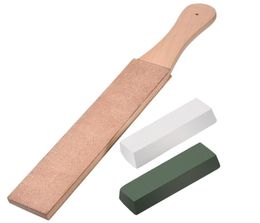 Leather Strop with Compounds Kit Honing Block ping Paddle 458 oz Green White Buffing Polishing 2106152573525