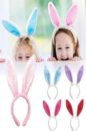 DHL Easter Party Festive Hairbands Adult Kids Cute Rabbit Ear Headband Prop Plush Dress Costume Bunny Ears Hairband Whole3379444