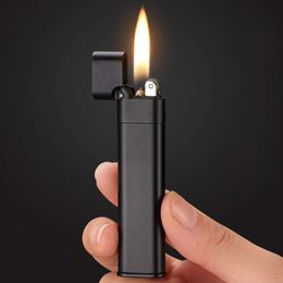 Mini Copper Kerosene Lighter For Cigarette Ultra Thin Fashionable Portable Vintage Petrol Lighters Without Gasoline Fuel Dropshipping