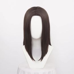 Wigs ccutoo Synthetic Eren Jaeger Yeager Dark Brown Wig Cosplay Costume Attack on Titan Heat Resistant Hair Men Women Carnival Party