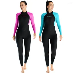 Women's Swimwear DIVE&SAIL Diving Suit 3MM Warm One Piece Long Sleeved Large Size Jellyfish Cold Surfing