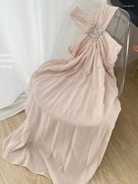 Casual Dresses Summer Pink Midi For Women Halter Backless Beach Holiday 2024 Sleeveless Fairy Evening Party Vestidos