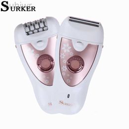 Epilator Surker Portable Electric Epilator Rechargeable 2 in 1 Women Legs Bikini Depilatory Lady Shaving Trimmer Hair Removal SK-513 d240424