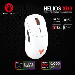 Mice Fantech Xd3 2.4g Wireless Gaming Mouse Professional Game Chip Pixart3335 16000dpi 6 Ro Buttons Rgb Mice for Lol Fps Gamers