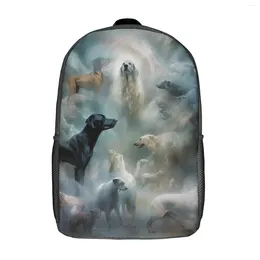 Backpack Dog Mystical Realms Outdoor Backpacks Student Unisex Design Lightweight High School Bags Kawaii Rucksack