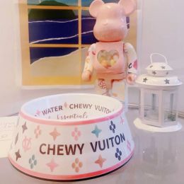 Feeding Luxury Brand Designer Dog Bowl Ceramics Bowls Placemat Puppy Cat Feeder Nonslip Crash French Bulldog Bowl For Small Dogs