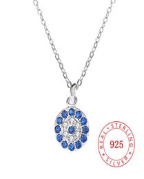 925 Sterling Silver devil evil blue eye Pendant necklace CZ Stone Womens Cubic Zirconia round shape Turkish Jewelry68236728776531