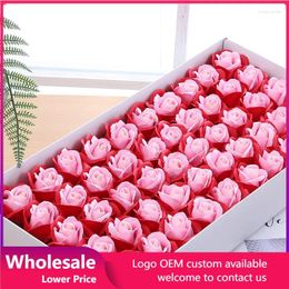 Decorative Flowers 50PCS/Box Artificial Rose 3-layer Soap Flower Floral Scented Valentine'S Day Wedding Decoration Plants Home Decor