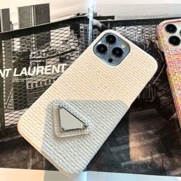 Hot 2023 Designer cell Phone Cases For iphone 14 Iphone 7 8 7p 8plus 13 12 X Xr Xs Xsmax Fashion Luxury Weave Phonecase hlsk