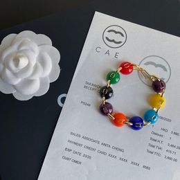 Designers New Colourful Bead Series Bracelet Gold Plated Colour Preserving Fashionable Trendy Girl Bracelet High Quality Boutique Gift Bracelet With Box