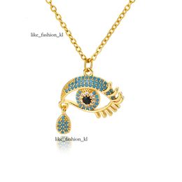 Fashion Evil Eye Pendants Necklaces for Women 2024 Goth 14K Yellow Gold Choker Necklace Vintage Turkish Eye Neck Chains Jewelry 157