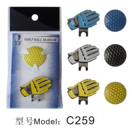 Marks Pack 3 Pcs Magnetic Golf Ball Mark w Glove Design Golf Hat Clip Blue Yellow White Golf Marker Mark Ball Position Drop Ship