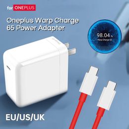 Chargers 65w For Oneplus 9 Pro Warp Charger 65 Power Adapter EU US Dash Charger One Plus 9pro 8 T 8t+ 5g Chargeur Usb C To Type C Cable