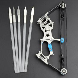 Arrow Mini Compound Bow Archery Pulley Bow Arrow Target Outdoor Shooting Practise Left Right Hand Shooting Accessories Table Games