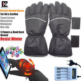 Gloves Outdoor Electric Heating Gloves For Motor Hunting Winter Warm WaterProof AA Battery Self Heated Touch Screen Cycling Ski Gloves