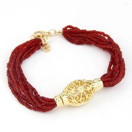 Charm Bracelets Sunspicems Fashion Gold Color Women Beads Bracelet Morocco Bride Multilayer Chain Handmade Wrist Jewelry