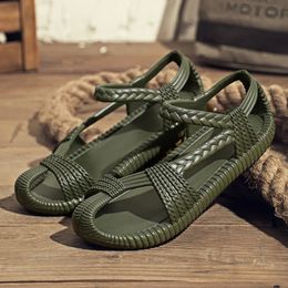 Summer Straw Slippers Men and Women Models Sandals Outdoor Beach Shoes Breathable 240415