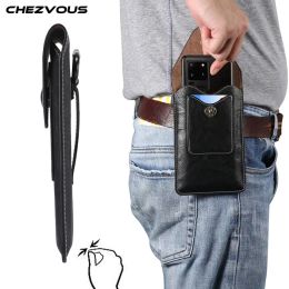 Pouches Universal Phone Case Pouch Belt Clip holster for Samsung Huawei Xiaomi iPhone Flip leather bag Waist Bag Slim Design S M L size