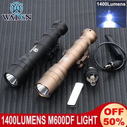 Scopes WADSN M600DF Flashlight Set 1400Lumens M600df Tactical Scout Light Constant Button Dual Function Pressure Switch Hunting Lamp