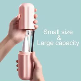 2024 NEW Travel Portable Toothbrush Cup Bathroom Toothpaste Holder Storage Case Box Organiser Toiletries Storage Cup Bathroom Accessories