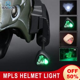 Lights Wadsn Tactical Helmet Light Mpls FAST Military Helmet Lamp Green Red IR Laser 4 Mode Helmets Flashlight Airsoft Signal Light