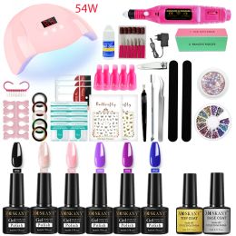 Kits Manicure Set with Uv Led Nail Lamp and Electric Nail Drill Beginners Gel Nail Polish Set for Nail Art Tool Set