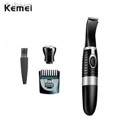 Epilator Kemei Men Electric Groin Trimmer Hair Removal Pubic Hair Trimmer Body Grooming Clipper Bikini Epilator AA Battery Shaver Razor d240424