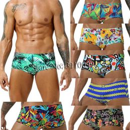 Men's Swimwear Mens Swimwear Elastic Swim Bikini Briefs Board Surf Shorts Boxer Swimsuits Underwear d240424