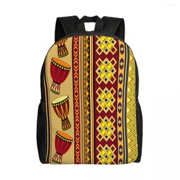 Backpack Unisex Shoulder Casual Hiking African Drum School Bag Travel Laptop Rucksack