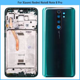 Frames For Xiaomi Redmi Note 8 Pro Middle Frame LCD Supporting Plate Housing Frame Bezel+Battery Back Cover Glass+Camera Lens Replace