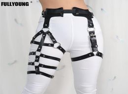 Belts Fullyoung Sexy Fashion Women Lingerie Waist To Leg Leather Harness Personality AllMatch Thigh Belt Suspender Garter31177406684
