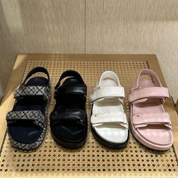 TB Classic Women Sandals Double Tazz Slippers Retro Solid Color Thick Sole Luxury Sandals Designer Fashion Slippers Black White Leather Summer Daily Shoes