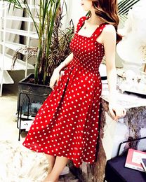 Casual Dresses 2024 Summer Befree Beach Long Vintage Dots Ruffles Elegant Maxi Strap Camis Silky 5XL Dress Vestidos Sexy Women